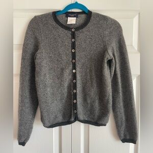 100% Cashmere Italian Piazza Sempione Maglie Women's Grey Cadigan Sweater
